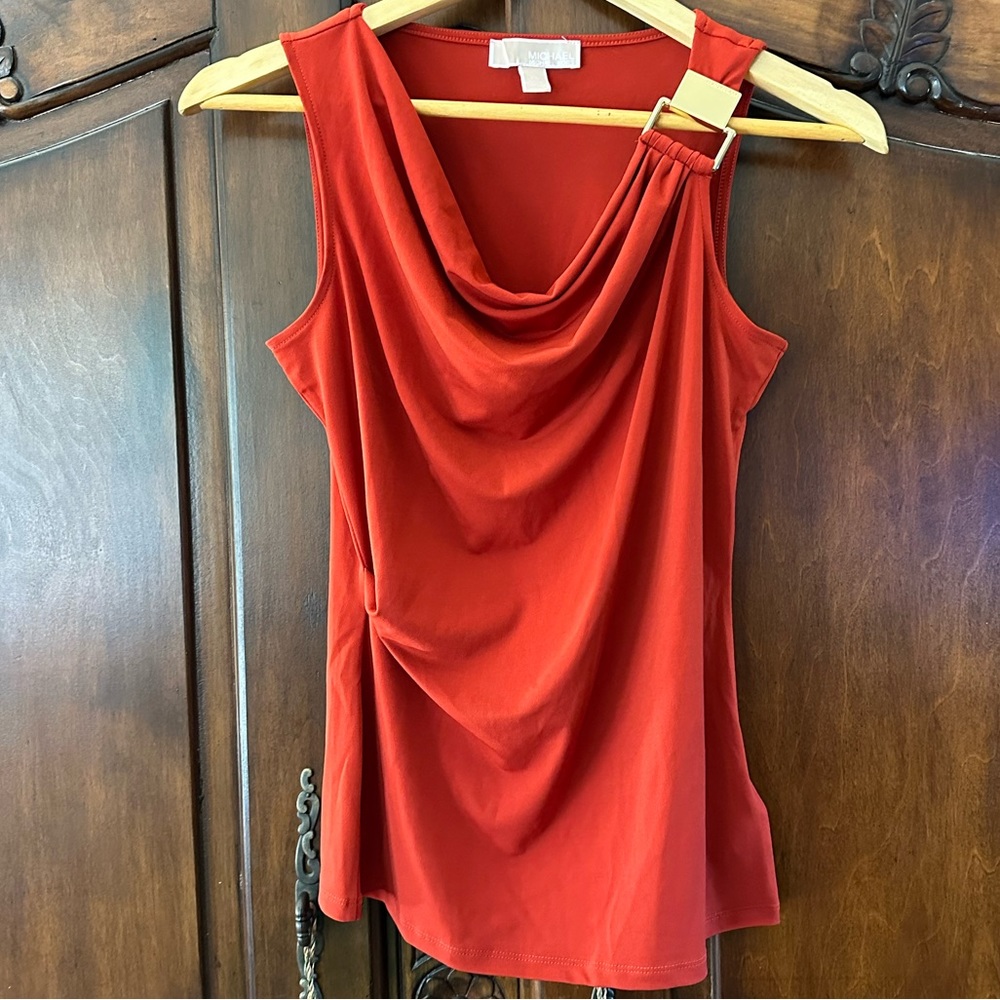 Michael Kors Draped Neck Tank Top